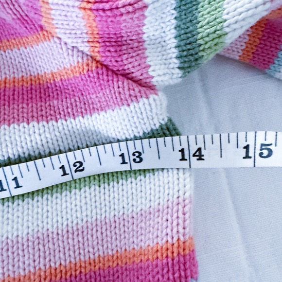 Vintage Oshkosh B'gosh Sweater Girls 6 Button Front Striped 100% Cotton - Picture 7 of 9